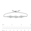 Thumbnail Image 3 of Diamond Accent Beaded Marquise Frame and Infinity Bolo Bracelet in Sterling Silver - 9.5"