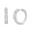 Thumbnail Image 0 of 2 CT. T.W. Diamond Channel Eight Stone Hoop Earrings in 14K White Gold