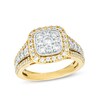 Thumbnail Image 1 of 1 CT. T.W. Cushion-Shaped Multi-Diamond Frame Triple Row Ring in 10K Two-Tone Gold