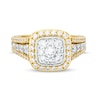Thumbnail Image 4 of 1 CT. T.W. Cushion-Shaped Multi-Diamond Frame Triple Row Ring in 10K Two-Tone Gold