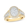 Thumbnail Image 1 of 1 CT. T.W. Oval Multi-Diamond Frame Triple Row Ring in 10K Two-Tone Gold