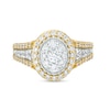 Thumbnail Image 4 of 1 CT. T.W. Oval Multi-Diamond Frame Triple Row Ring in 10K Two-Tone Gold