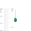 Thumbnail Image 3 of Oval Emerald and 1/15 CT. T.W. Diamond Drop Earrings in 10K Gold