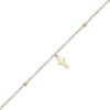 Thumbnail Image 1 of Child's Dangle Cross Station Bracelet in 14K Gold – 6.0"