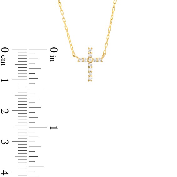 1/10 CT. T.w. Diamond Cross Necklace in 10K Gold