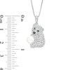 Thumbnail Image 3 of 6.0mm Freshwater Cultured Pearl and White Lab-Created Sapphire Polar Bear Pendant in Sterling Silver