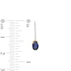 Thumbnail Image 3 of Oval Blue Sapphire and 1/15 CT. T.W. Diamond Drop Earrings in 10K Gold