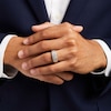 Thumbnail Image 2 of 1/3 CT. T.W. Diamond Textured Shank Three Stone Wedding Band in 10K White Gold
