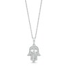 Thumbnail Image 1 of 1/5 CT. T.W. Baguette and Round Diamond Hamsa with Evil Eye Pendant in 10K White Gold