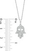 Thumbnail Image 3 of 1/5 CT. T.W. Baguette and Round Diamond Hamsa with Evil Eye Pendant in 10K White Gold