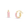 Thumbnail Image 1 of Child's 9.5mm Pink Enamel Tube Hoop Earrings in 14K Gold