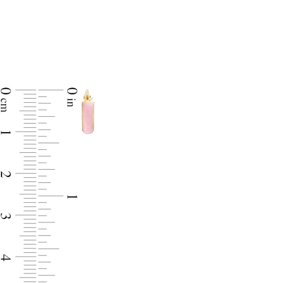 Child's 9.5mm Pink Enamel Tube Hoop Earrings in 14K Gold