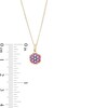 Thumbnail Image 2 of Child's Purple and Green Enamel Flower Pendant in 14K Gold – 13"