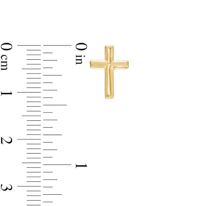 Main Image 3 of Cross Stud Earrings in 14K Gold