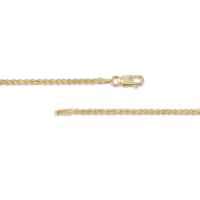 Main Image 2 of Child's 1.6mm Glitter Rope Chain Bracelet in Hollow 14K Gold – 6.0"
