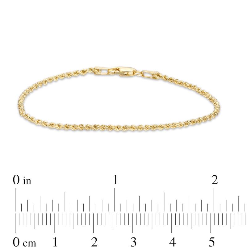 Main Image 3 of Child's 1.6mm Glitter Rope Chain Bracelet in Hollow 14K Gold – 6.0"