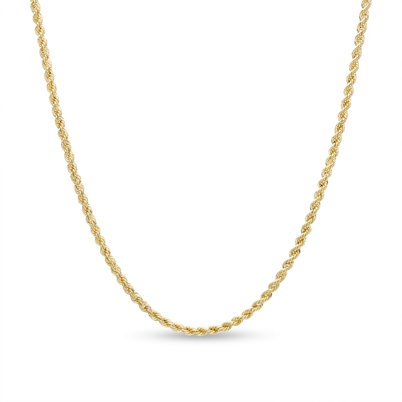 Main Image 1 of Child's 1.6mm Glitter Rope Chain Necklace in Hollow 14K Gold – 13"