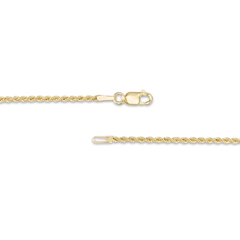 Main Image 2 of Child's 1.6mm Glitter Rope Chain Necklace in Hollow 14K Gold – 13"