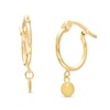 Thumbnail Image 1 of 12.0mm Dainty Disc Huggie Hoop Earrings in 14K Gold