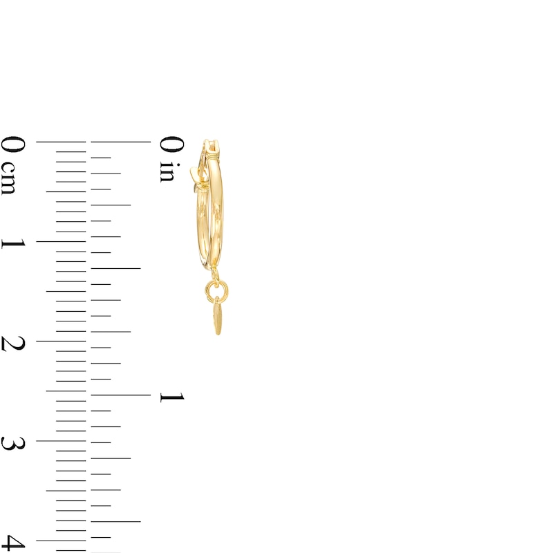 Main Image 3 of 12.0mm Dainty Disc Huggie Hoop Earrings in 14K Gold