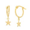 Thumbnail Image 1 of 20.0mm Dainty Star Tube Hoop Earrings in 14K Gold