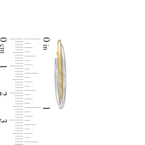 25.0mm Intertwined Tube Hoop Earrings in 14K Gold