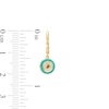 Thumbnail Image 3 of Evil Eye with Blue and White Enamel Drop Earrings in 14K Gold