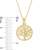 Thumbnail Image 3 of Rope-Textured Tree of Life Pendant in 14K Gold