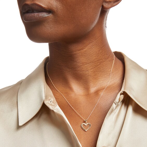 Diamond-Cut Textured Heart Pendant in 14K Gold