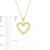 Thumbnail Image 3 of Diamond-Cut Textured Heart Pendant in 14K Gold