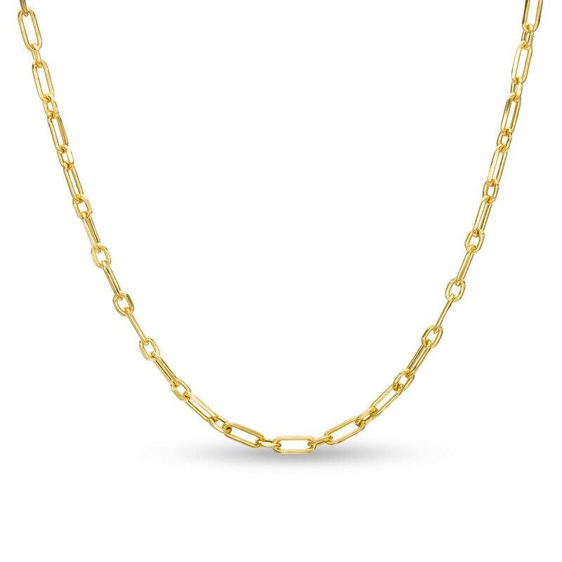 Main Image 1 of Child's Paper Clip Chain Necklace in Hollow 14K Gold – 13"