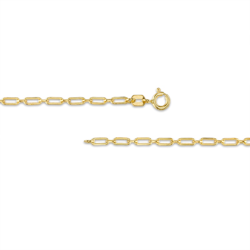 Child's Paper Clip Chain Necklace in Hollow 14K Gold – 13"