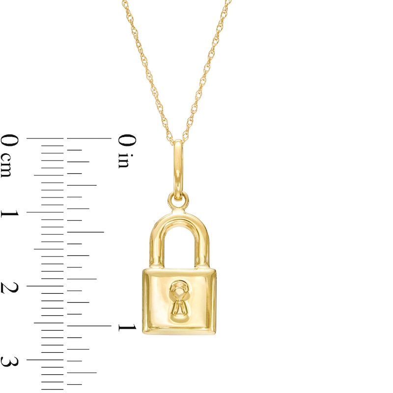 Main Image 3 of Padlock Pendant in 14K Gold