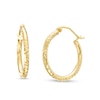 Thumbnail Image 0 of 20.0mm Diamond-Cut Tube Hoop Earrings in 14K Gold