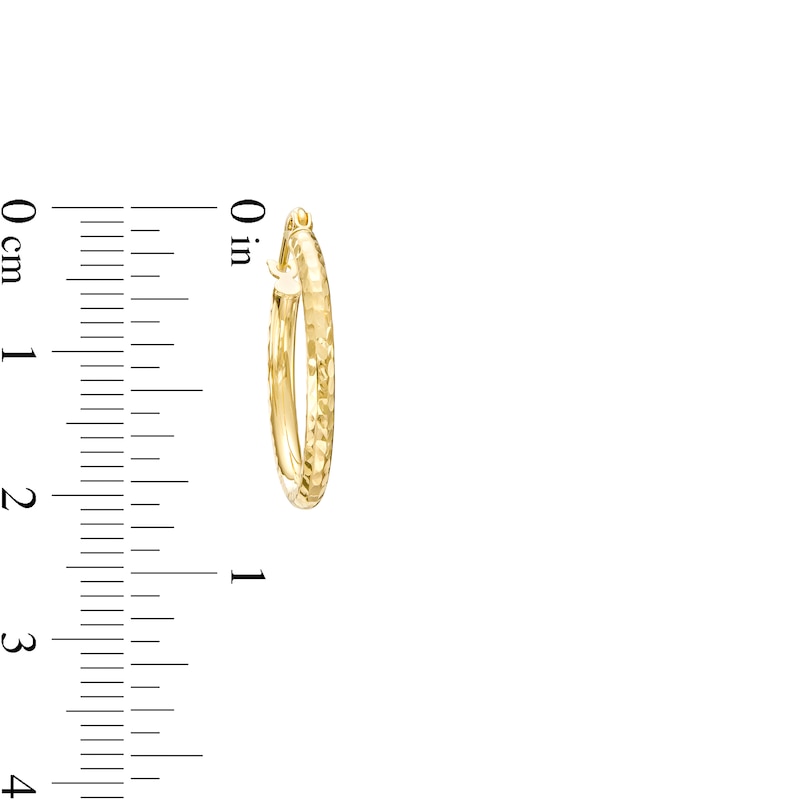 20.0mm Diamond-Cut Tube Hoop Earrings in 14K Gold