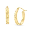Thumbnail Image 1 of Diamond-Cut Oval Tube Hoop Earrings in 14K Gold