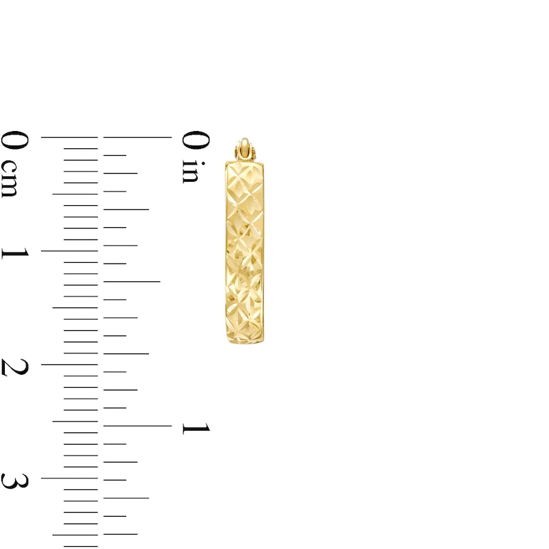 Main Image 3 of Diamond-Cut Oval Tube Hoop Earrings in 14K Gold
