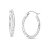 Thumbnail Image 0 of 20.0mm Diamond-Cut Tube Hoop Earrings in 14K White Gold