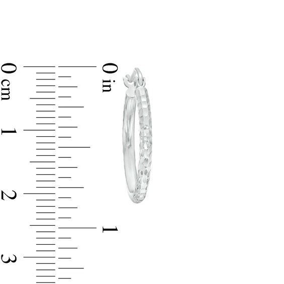 20.0mm Diamond-Cut Tube Hoop Earrings in 14K White Gold