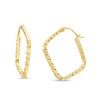Thumbnail Image 1 of Diamond-Cut Square-Shaped Tube Hoop Earrings in 14K Gold