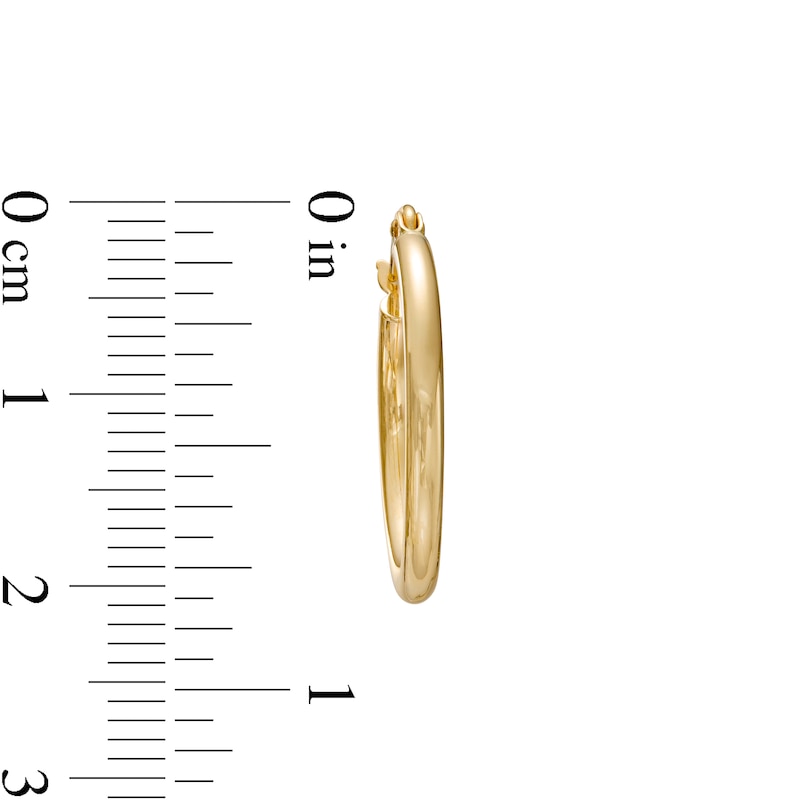 20.0mm Polished Tube Hoop Earrings in 14K Gold