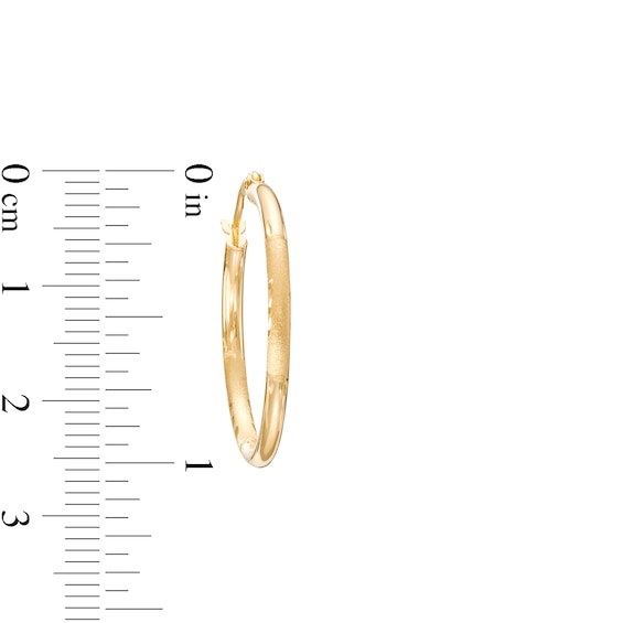 25.0mm Tube Hoop Earrings in 14K Gold