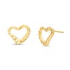 Thumbnail Image 1 of Diamond-Cut Wavy Open Heart Single Stud Earring in 14K Gold