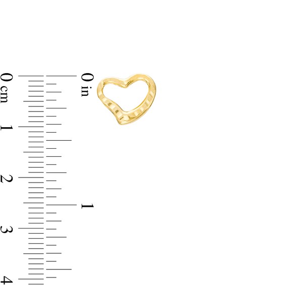 Diamond-Cut Wavy Open Heart Single Stud Earring in 14K Gold