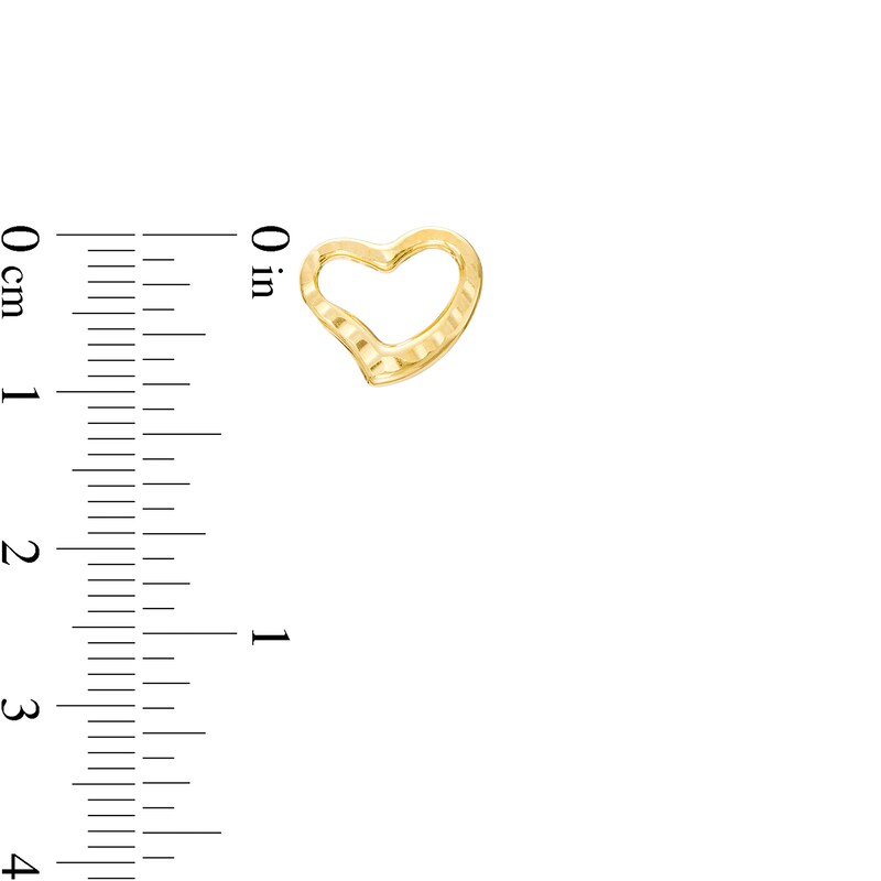 Main Image 3 of Diamond-Cut Wavy Open Heart Single Stud Earring in 14K Gold