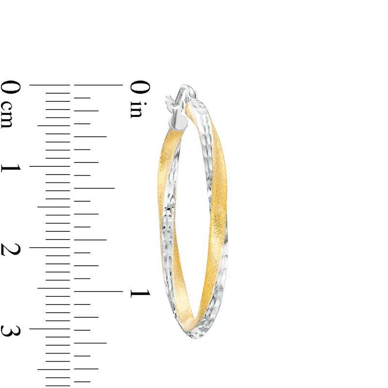Main Image 3 of 30.0mm Twist Tube Hoop Earrings in 14K Gold