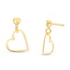 Thumbnail Image 1 of Heart Outline Single Drop Earring in 14K Gold