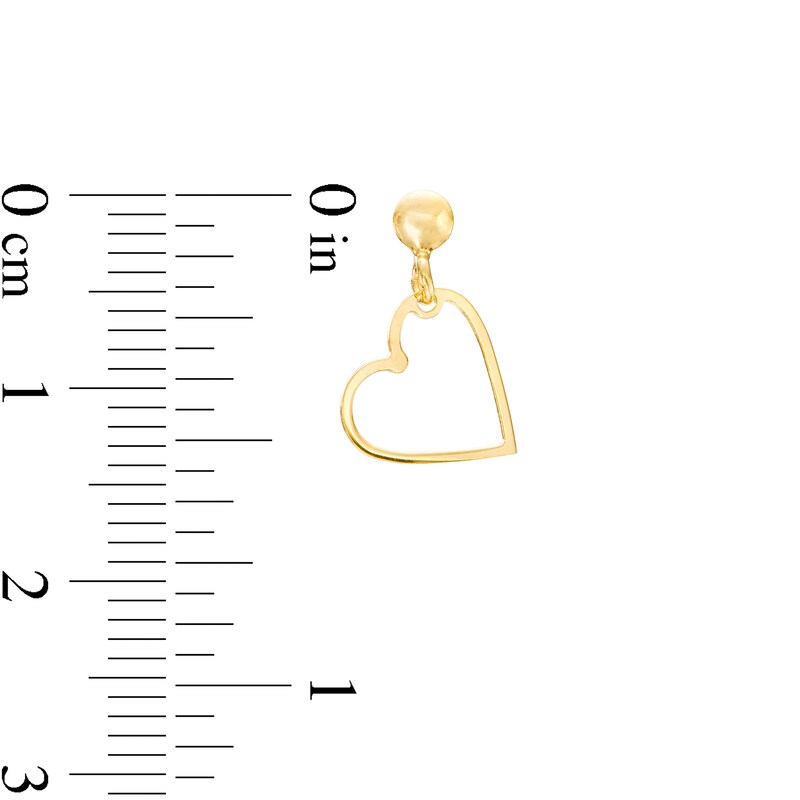 Main Image 3 of Heart Outline Single Drop Earring in 14K Gold