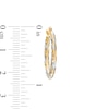 Thumbnail Image 2 of Textured Twist Hoop Earrings in 14K Two-Tone Gold