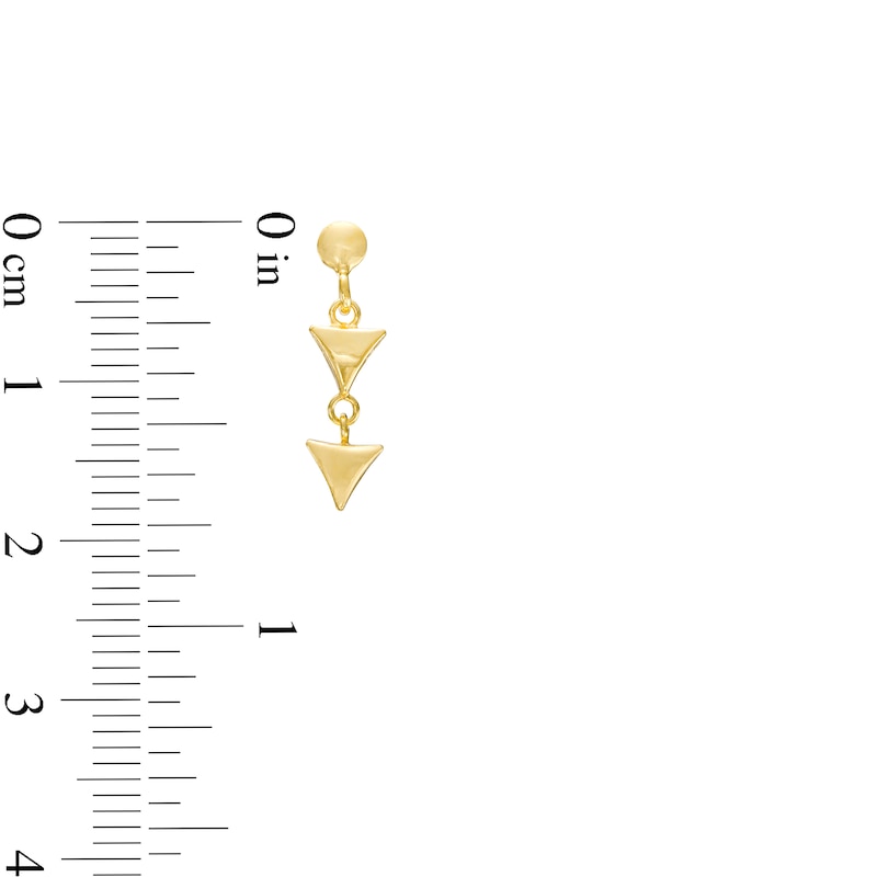 Main Image 3 of Double Triangle Single Drop Earring in 14K Gold